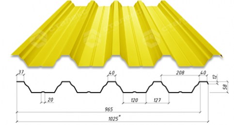 Профнастил H-60 RAL 1003